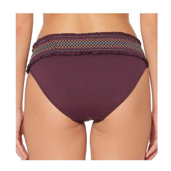 Bleu Rod Beattie AUBERGINE Purple Rainbow Band Bikini Swim Bottom US 14 NWT - Picture 2 of 3